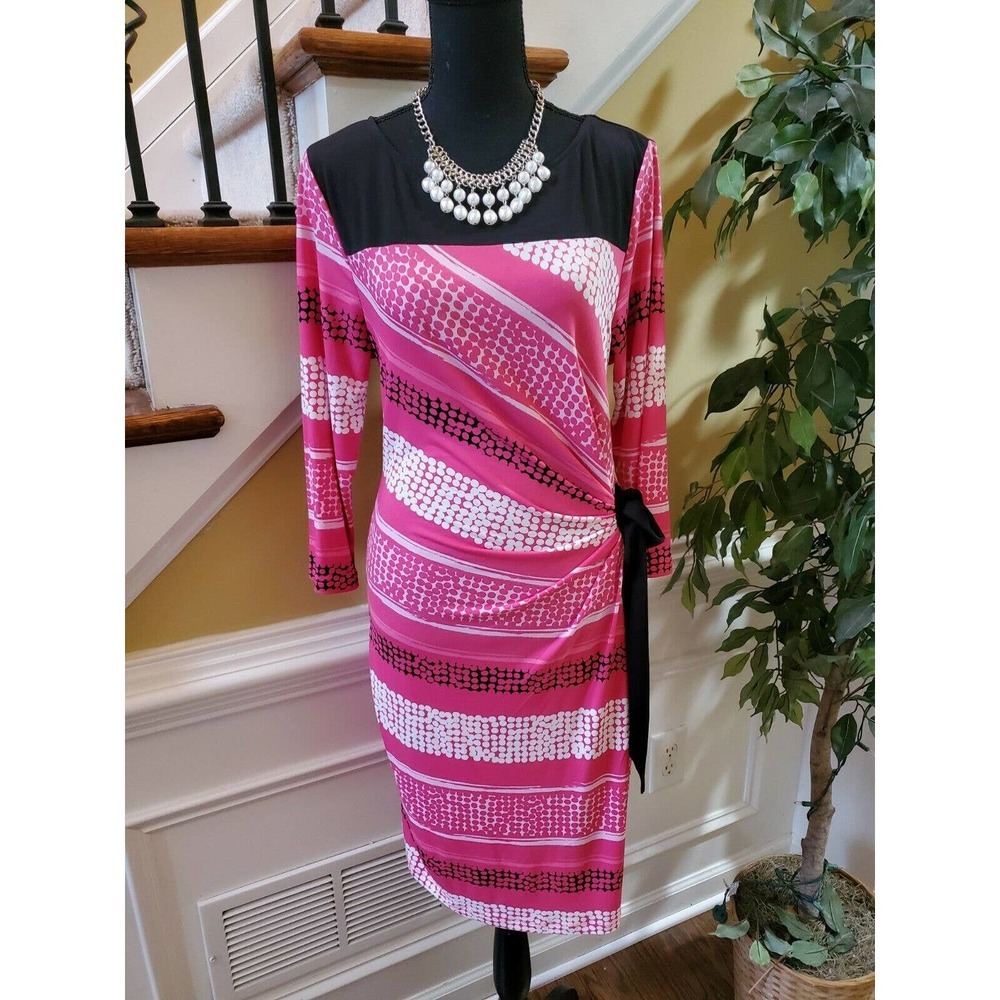 NEW YORK & CO FAUX WRAP DRESS SIZE LARGE